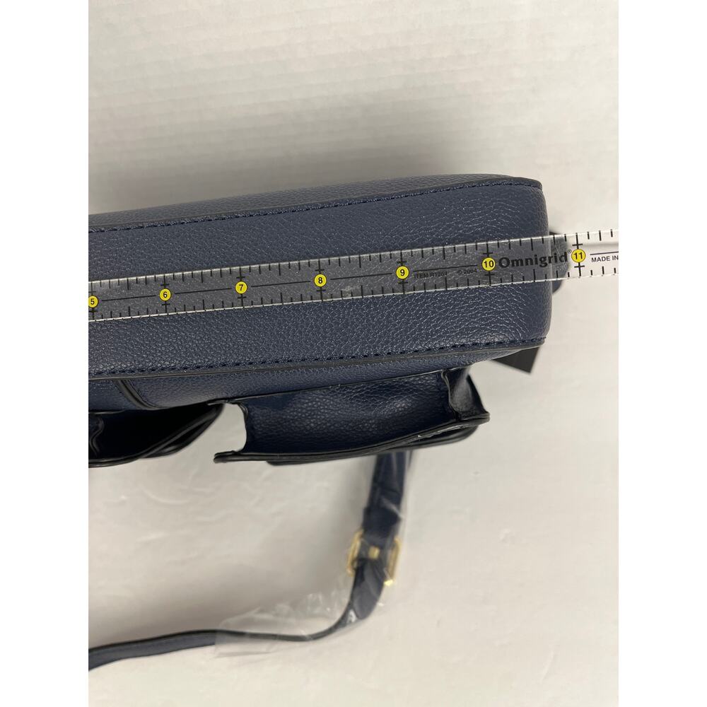 London Fog Collection Evelyn Multi Crossbody Bag Purse Navy Blue Gold Accents - Picture 11 of 12